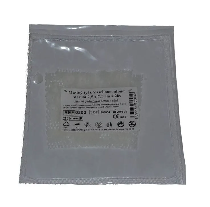 Steriwund Krytí sterilní - mastný tyl 7,5 x 7,5 cm 2 ks