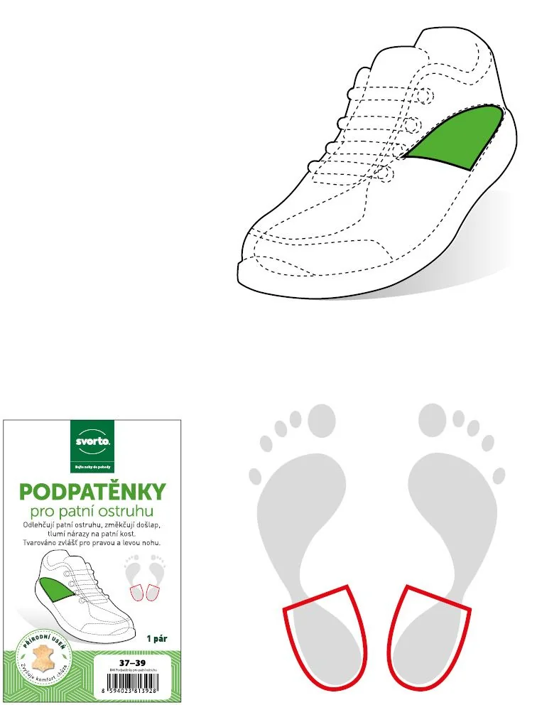 Svorto 046 Podpatěnky pro patní ostruhu vel. 43-46 1 pár