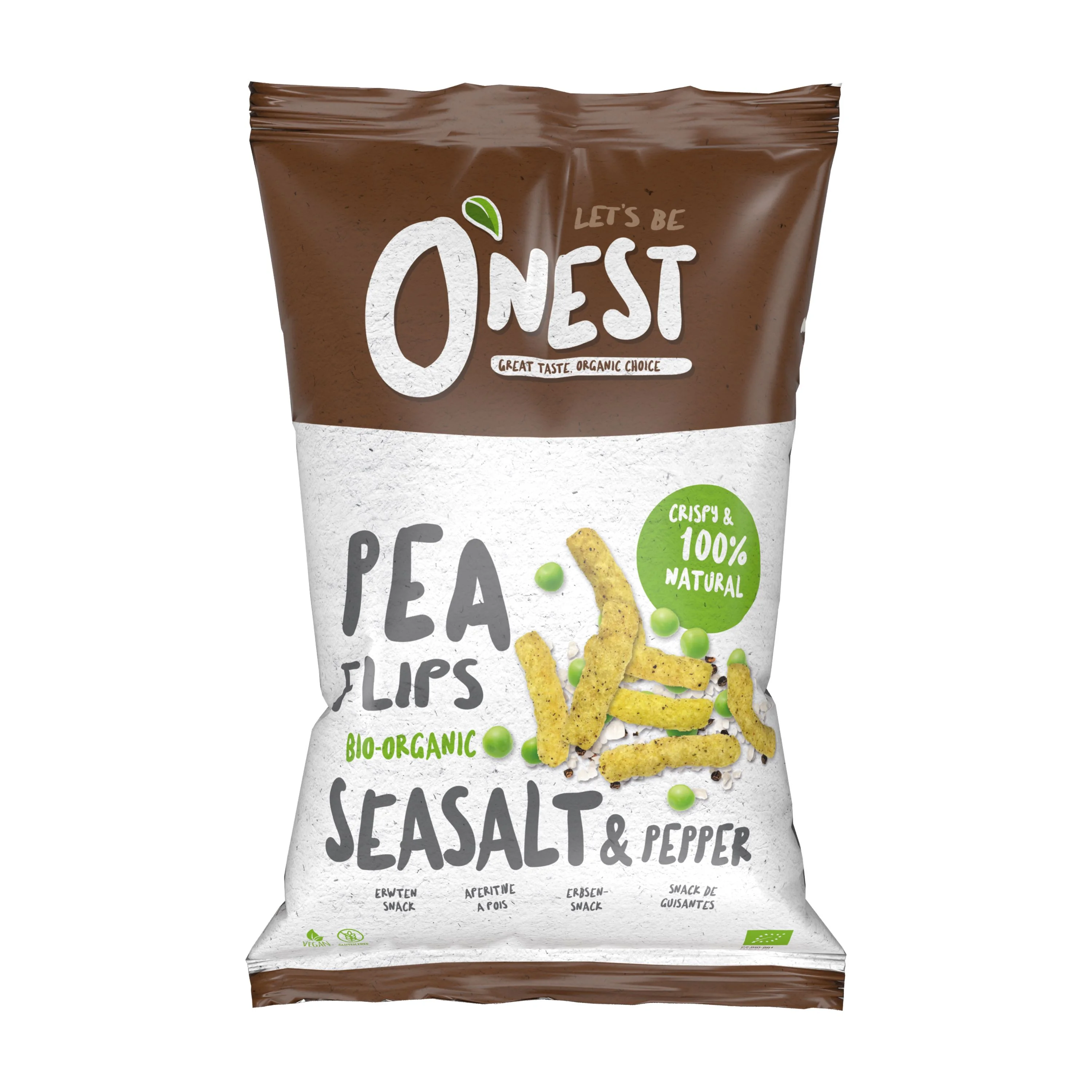 O'Nest Hrachové křupky sůl a pepř BIO 75 g