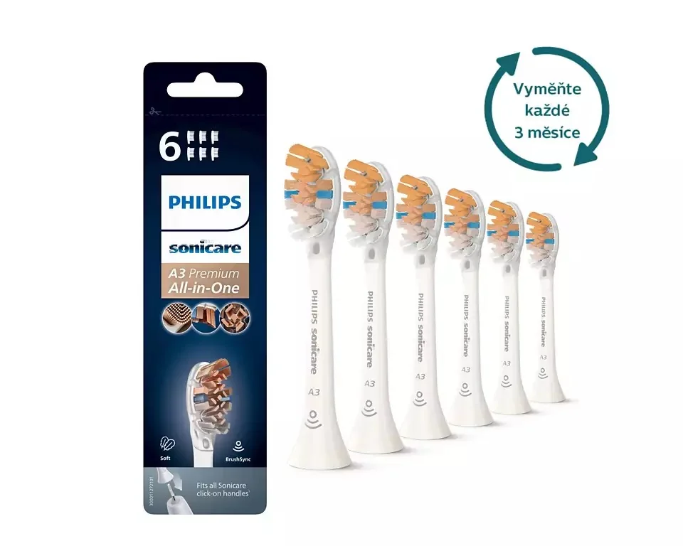 Philips Sonicare A3 Premium HX9096/10 náhradní hlavice 6 ks