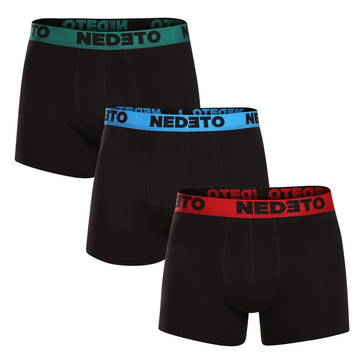 Nedeto 3PACK pánské boxerky černé (3NB002) XL