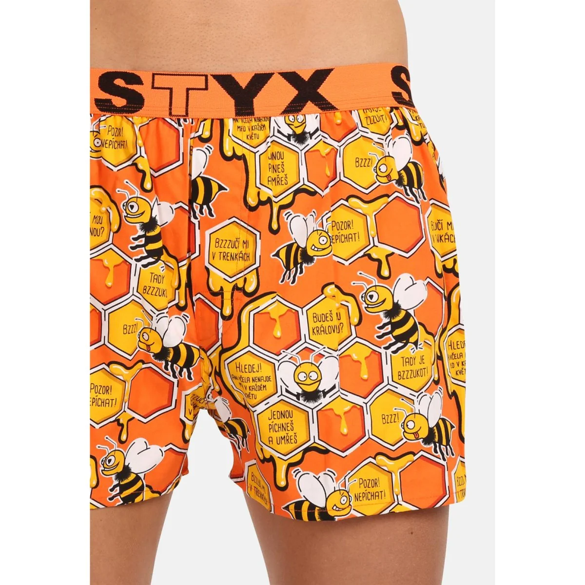 Styx Pánské trenky art sportovní guma včelky (B1654) XL 