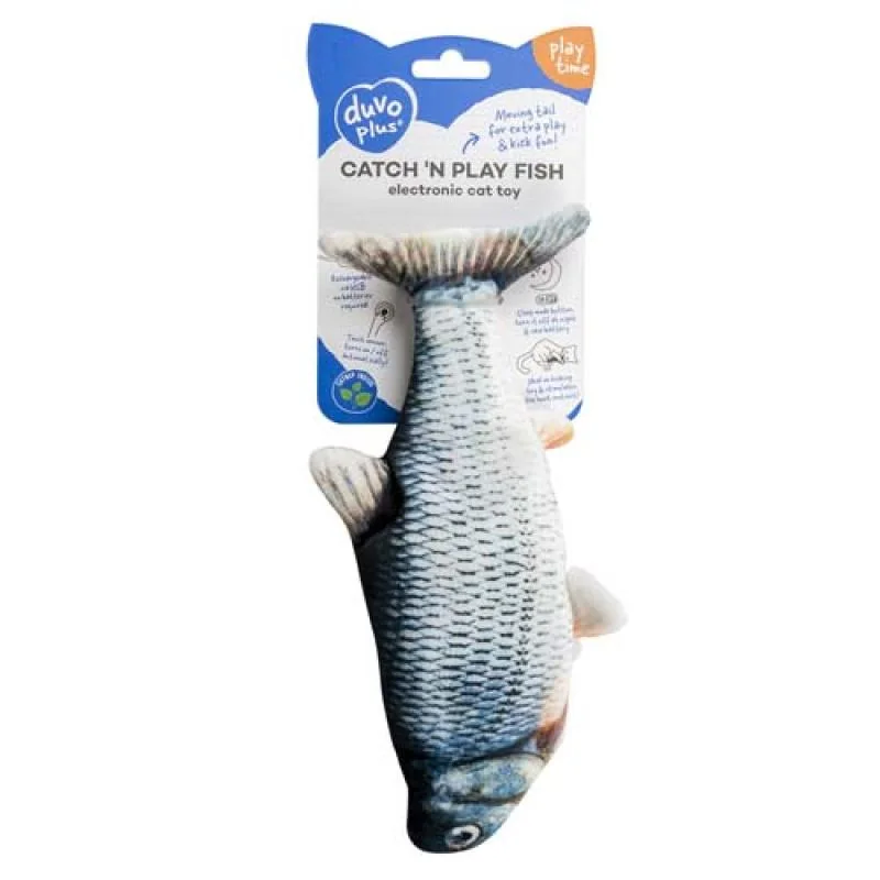 Duvo+ Catch `n play fish 28x13x5cm interaktivní hračka pro kočky