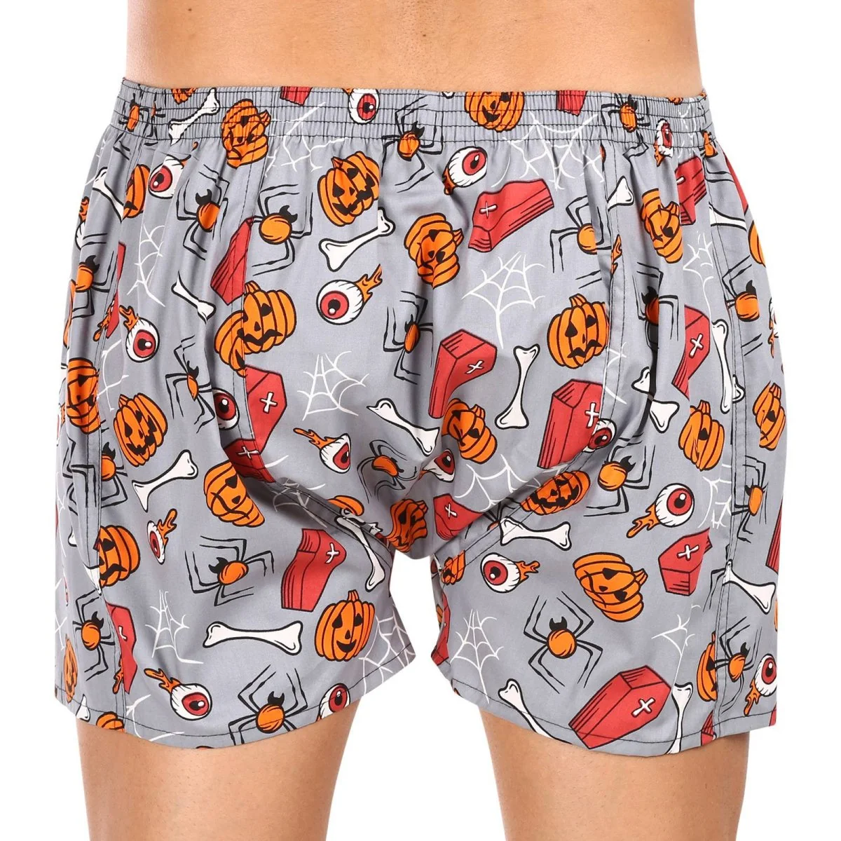 Styx Pánské trenky art klasická guma nadrozměr Halloween rakve (E1752) 4XL 