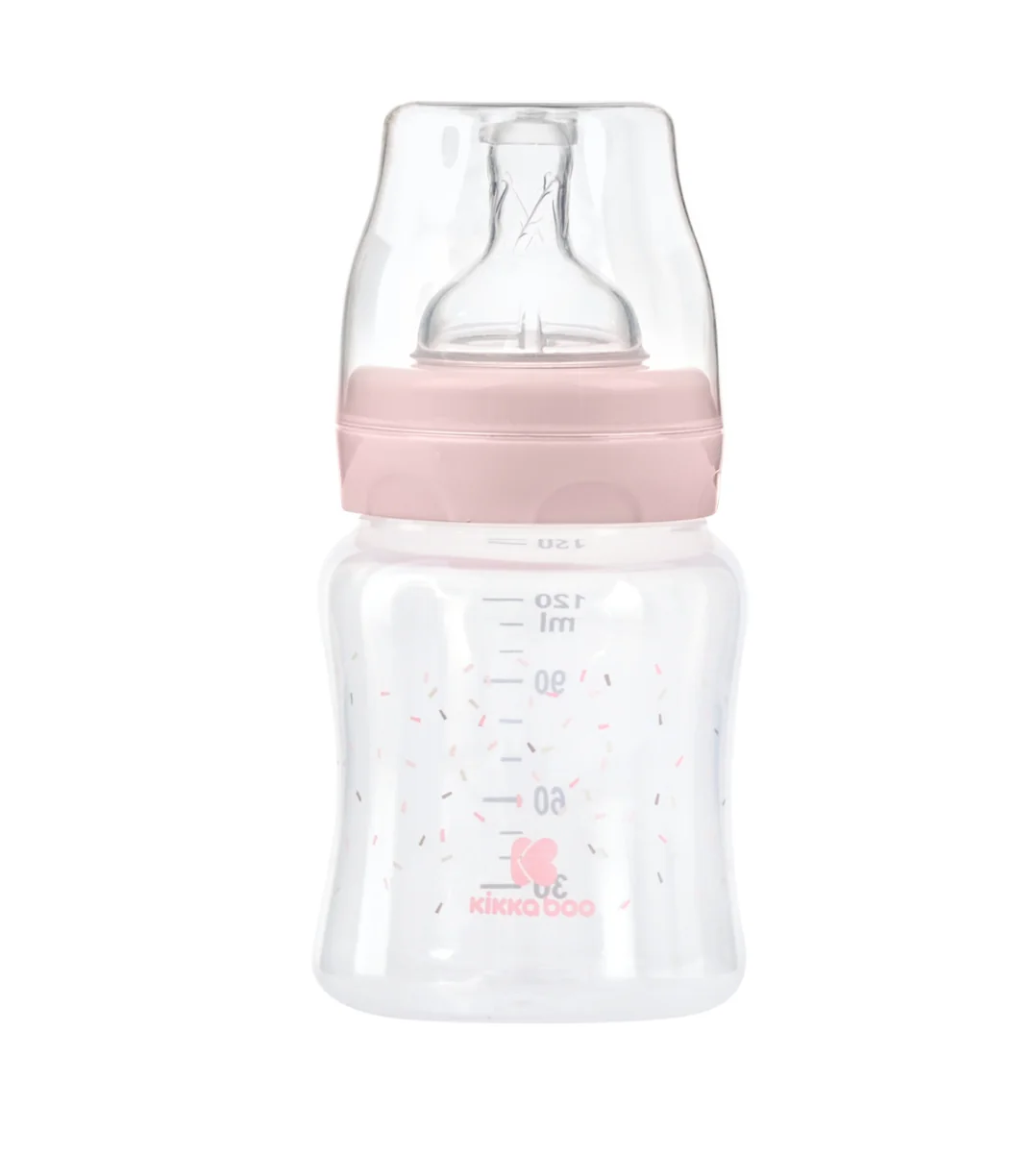 KikkaBoo Kojenecká láhev 0m+ Hippo Pink 120 ml