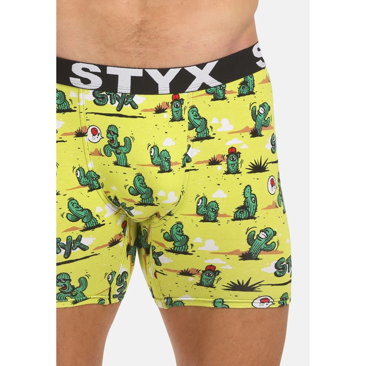 Styx Pánské boxerky long art sportovní guma kaktusy (UN1351) XL 