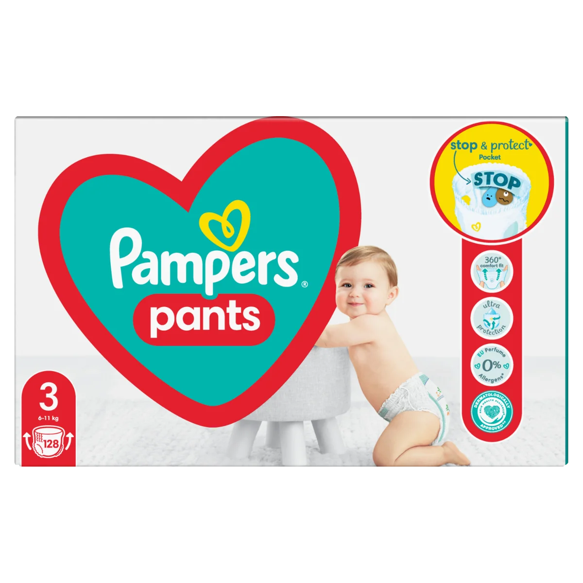 Pampers Pants vel. 3 Mega Pack 6-11 kg plenkové kalhotky 128 ks