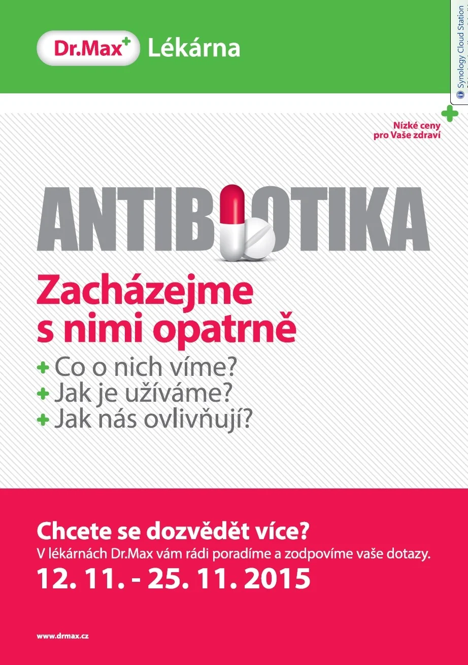 Lékárny Dr. Max podporují WHO kampaní upozorňující na riziko při užívání antibiotik