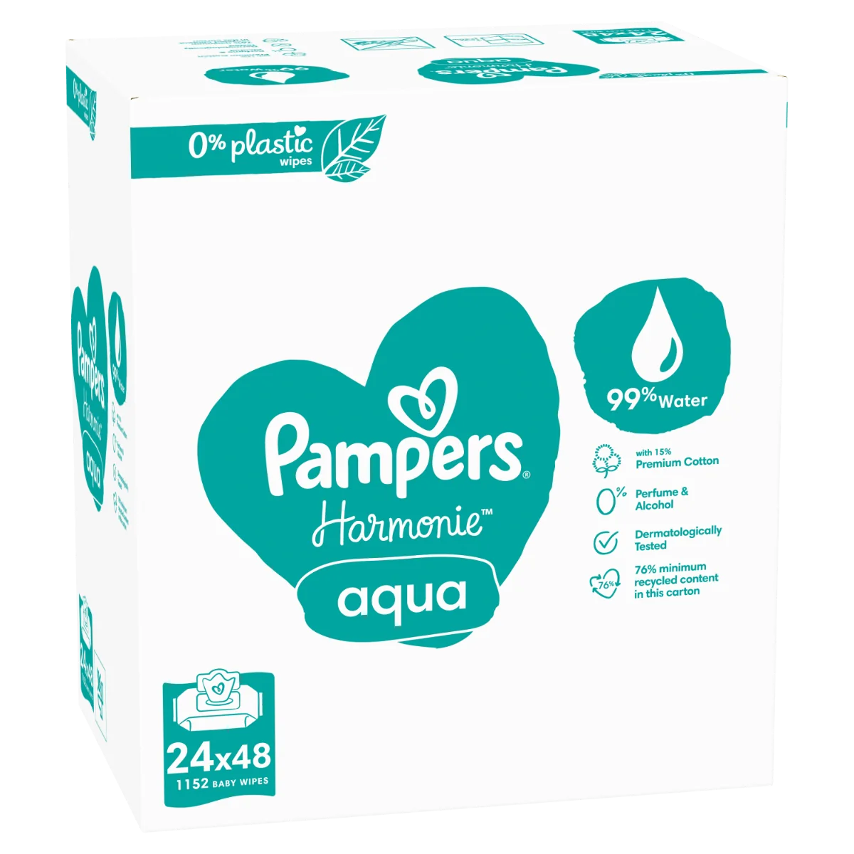 Pampers Harmonie Aqua vlhčené ubrousky 24x48 ks