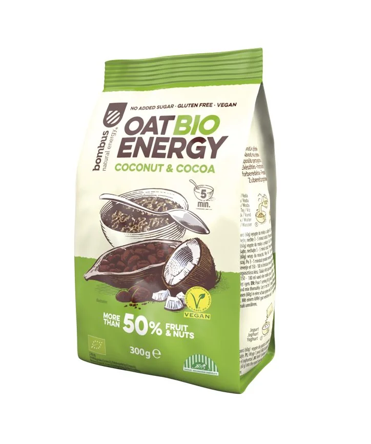 Bombus Oat Energy Coconut & cocoa BIO ovesná kaše 300 g