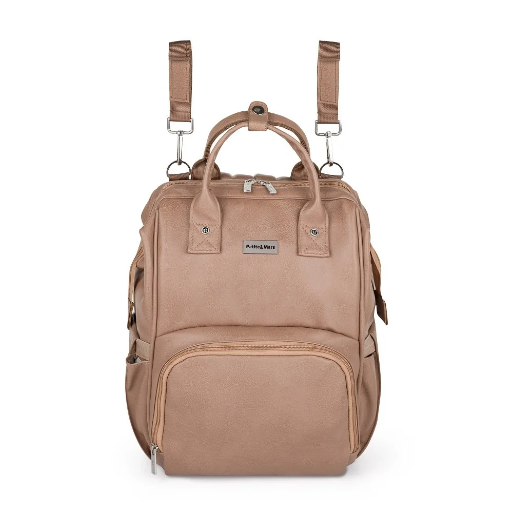 Petite&Mars Batoh přebalovací na kočárek Jasper Camel Beige 