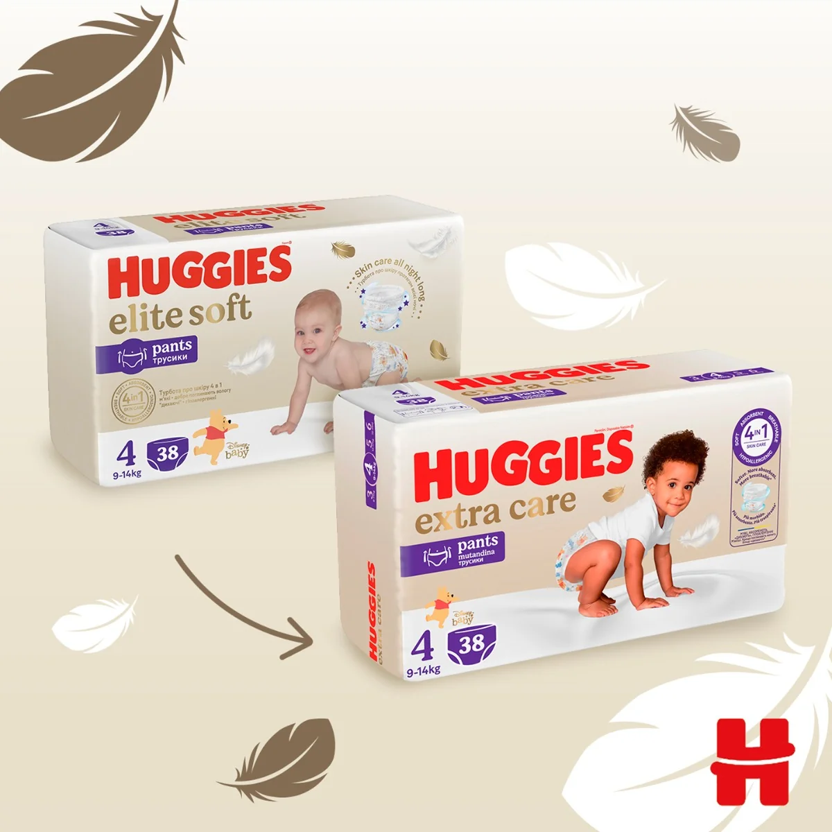 Huggies Extra Care Pants 4 9–14 kg 38 ks