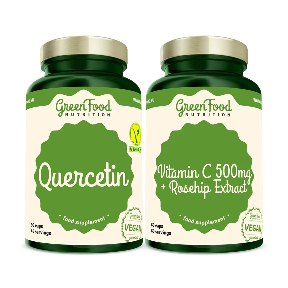 GreenFood Nutrition Quercetin + Vitamin C 500 mg dvojbalení 90+60 kapslí