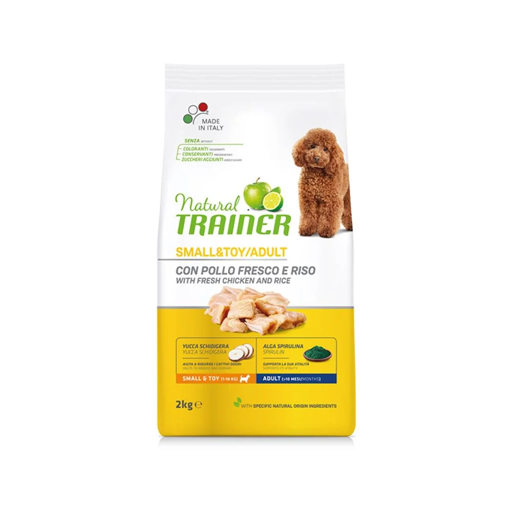 Natural Trainer Small/toy kuře a rýže granule 2 kg