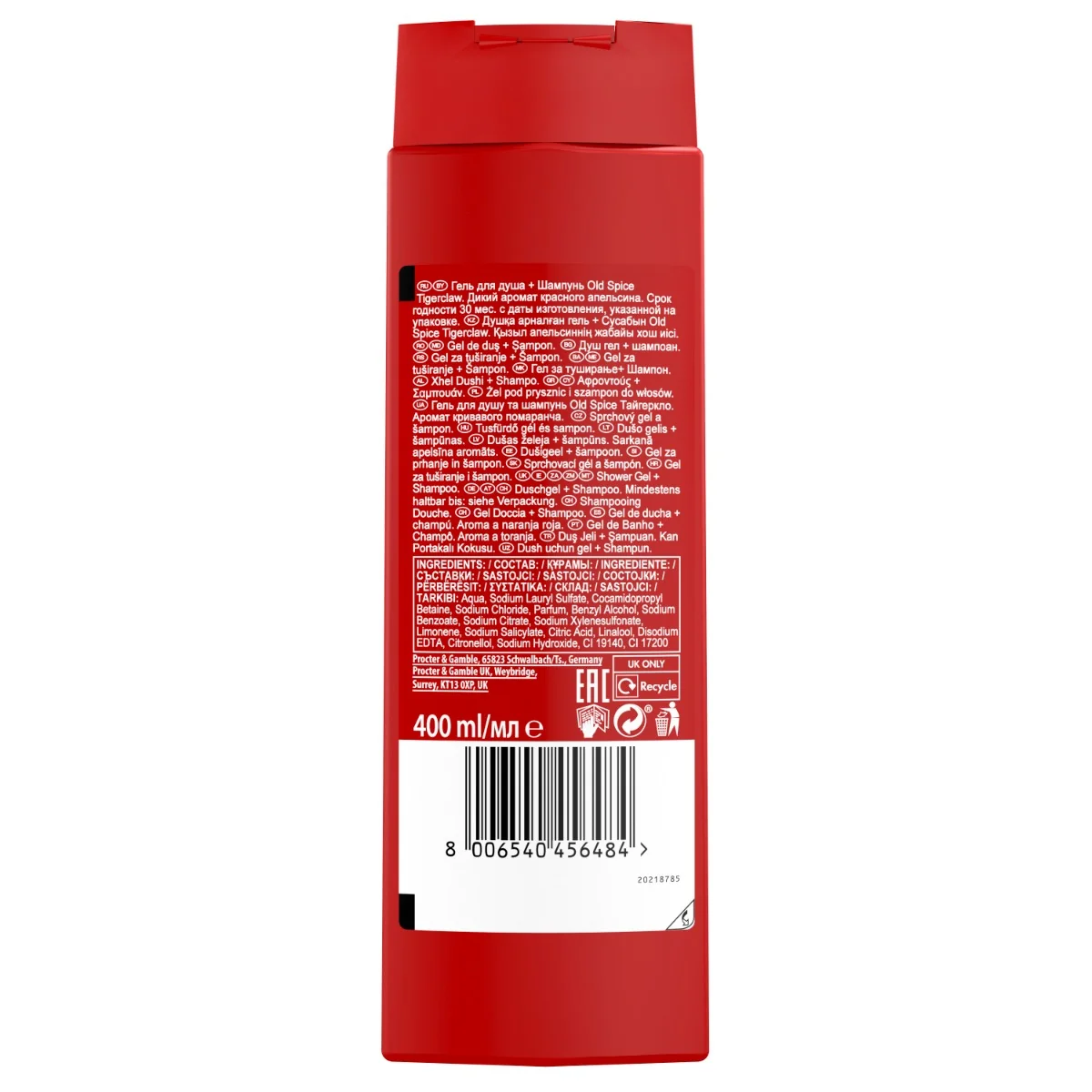 Old Spice TigerClaw Pánský sprchový gel a šampon 400 ml