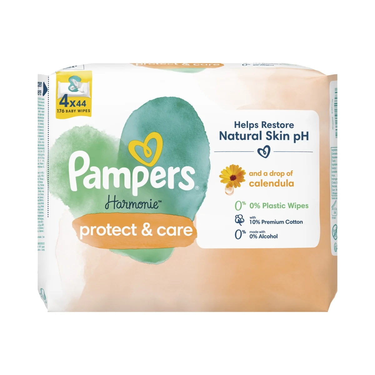 Pampers Harmonie Protect&Care Calendula vlhčené ubrousky 4x44 ks