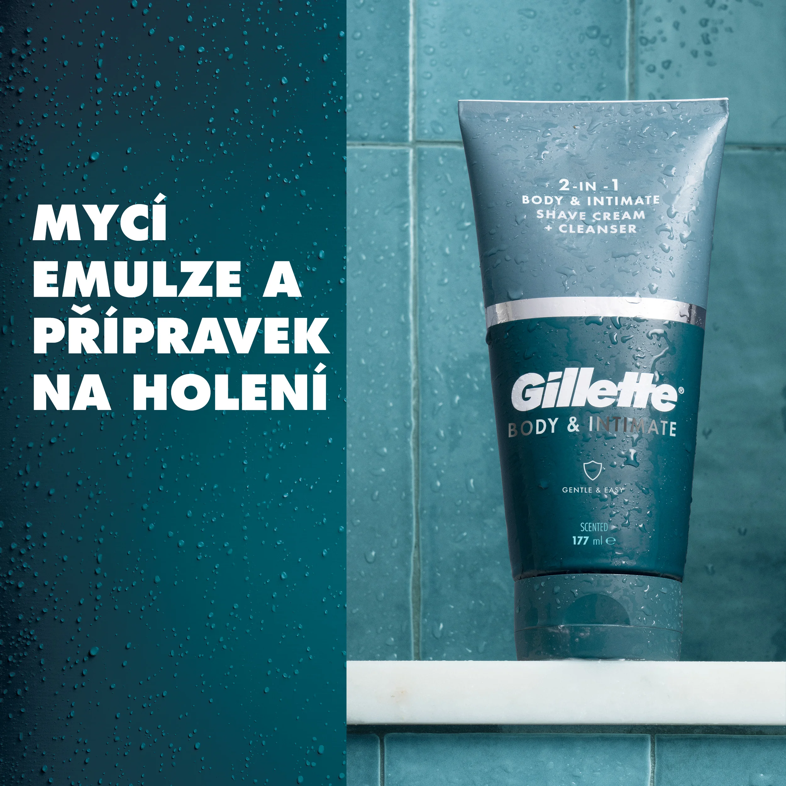 Gillette Body & Intimate přípravek na holení třísel a mycí emulze 2v1 150 ml