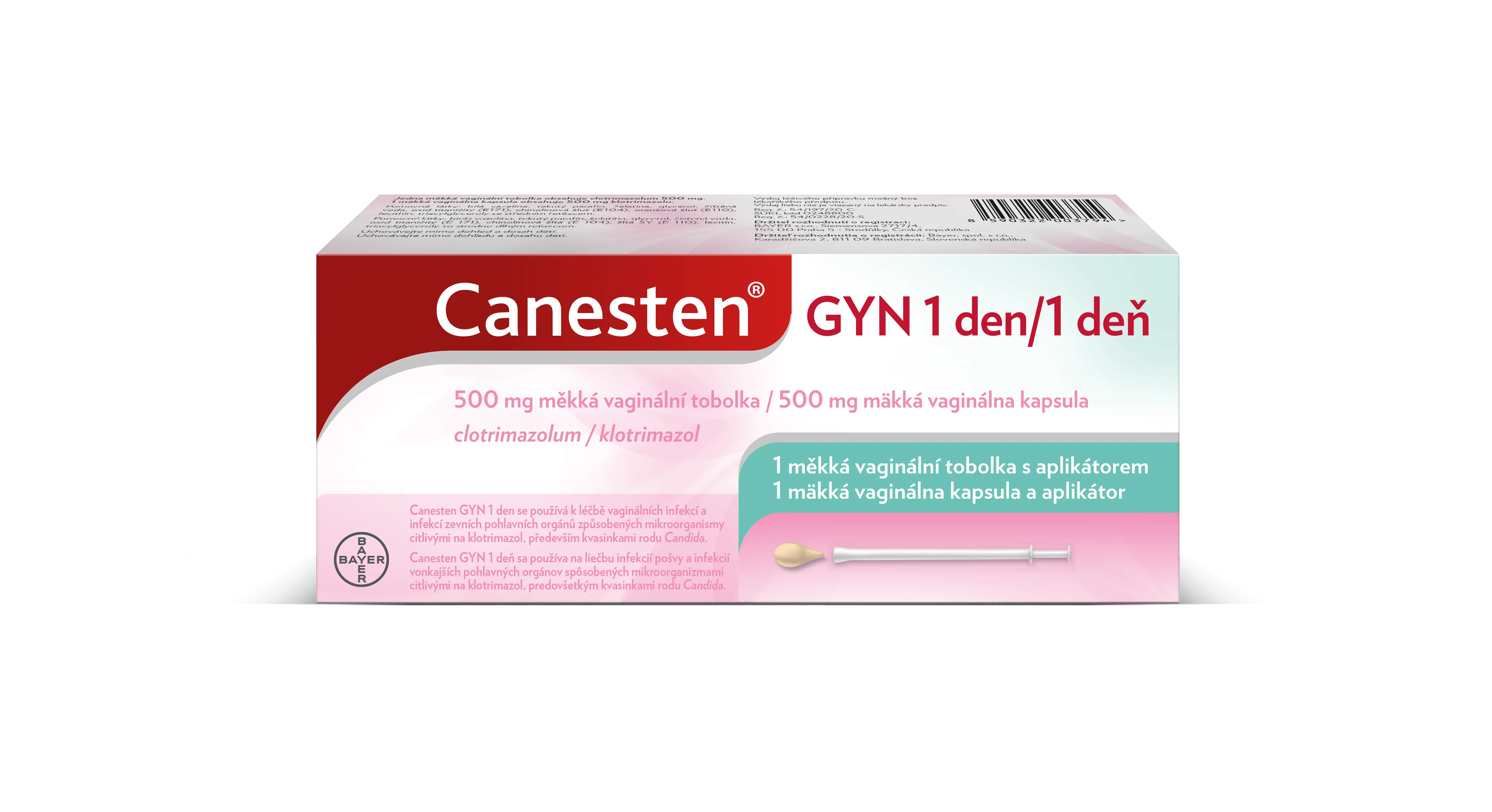Canesten® GYN 1 den ve formě měkké vaginální tobolky nebo vaginální tablety