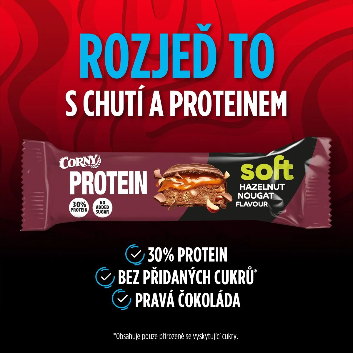 Corny Protein SOFT lískový oříšek-nugát 45 g