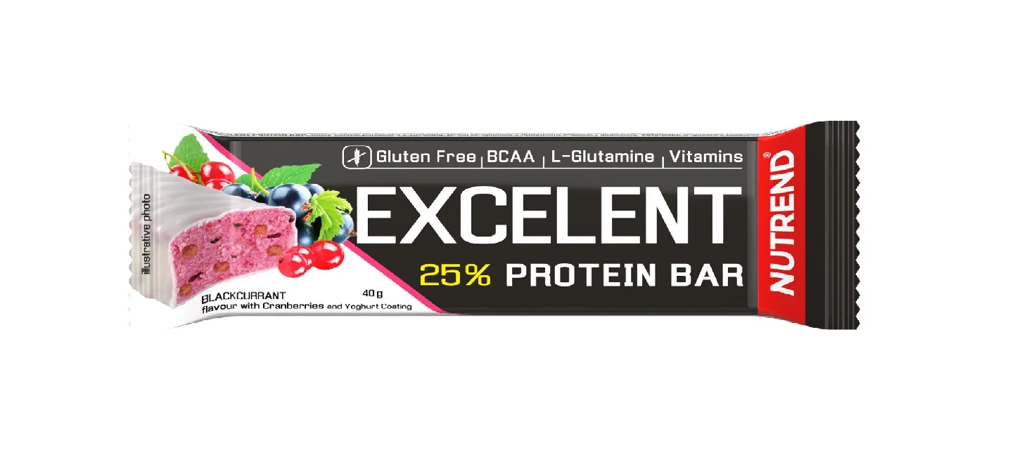 Nutrend Excelent Protein Bar černý rybíz s brusinkami v jogurtové polevě 40 g