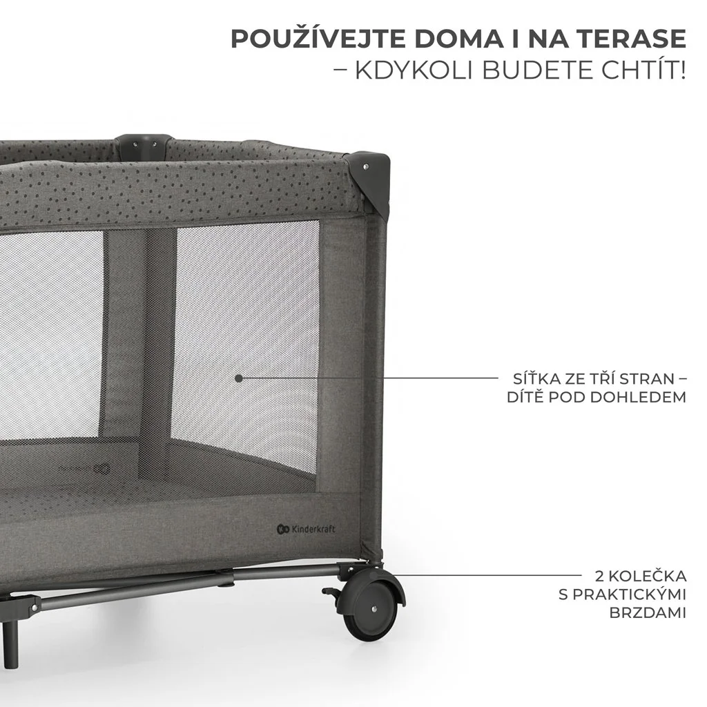 Kinderkraft Postýlka cestovní Joy 2 Dark grey 