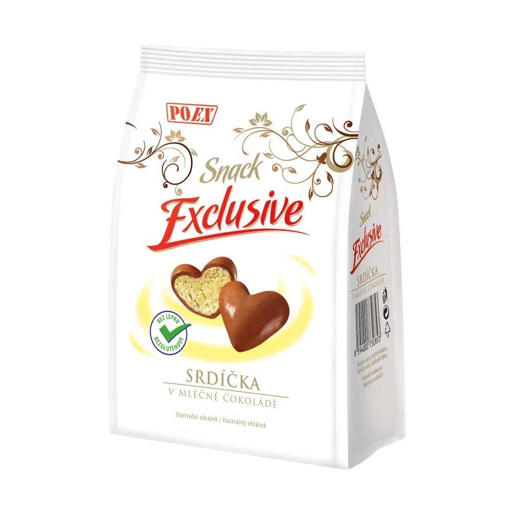 POEX Snack Exclusive Srdíčka v mléčné čokoládě 90 g