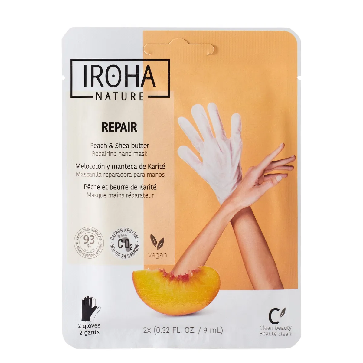 Iroha nature Regenerační rukavice s broskvovým sérem 1 pár