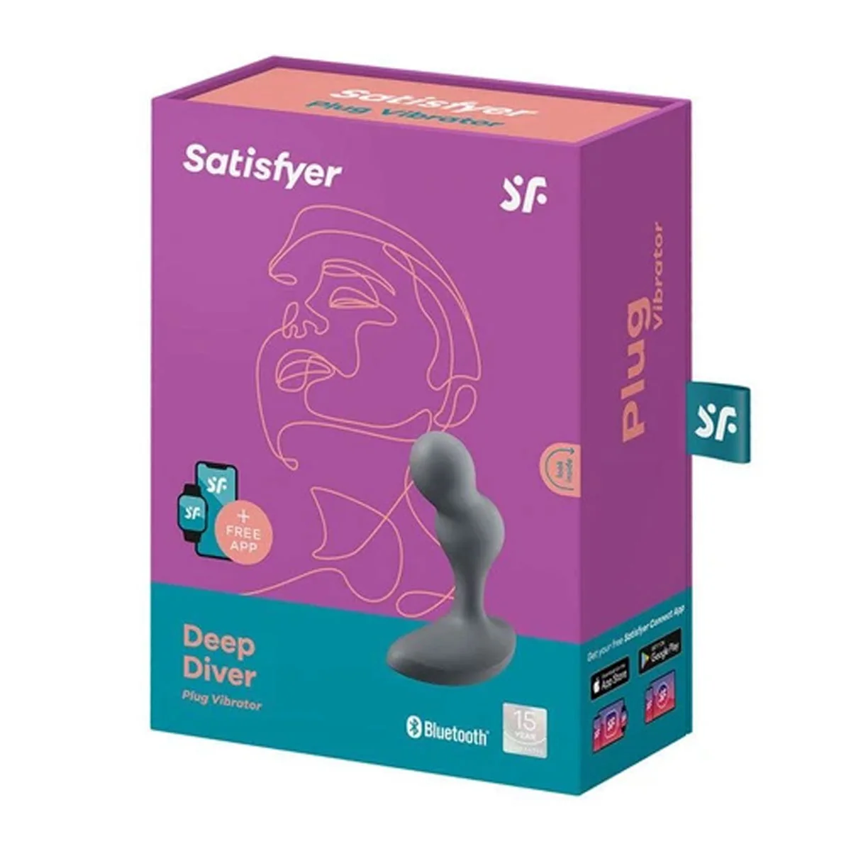 Satisfyer Vibrační anální kolík Deep Diver s mobilní aplikací 