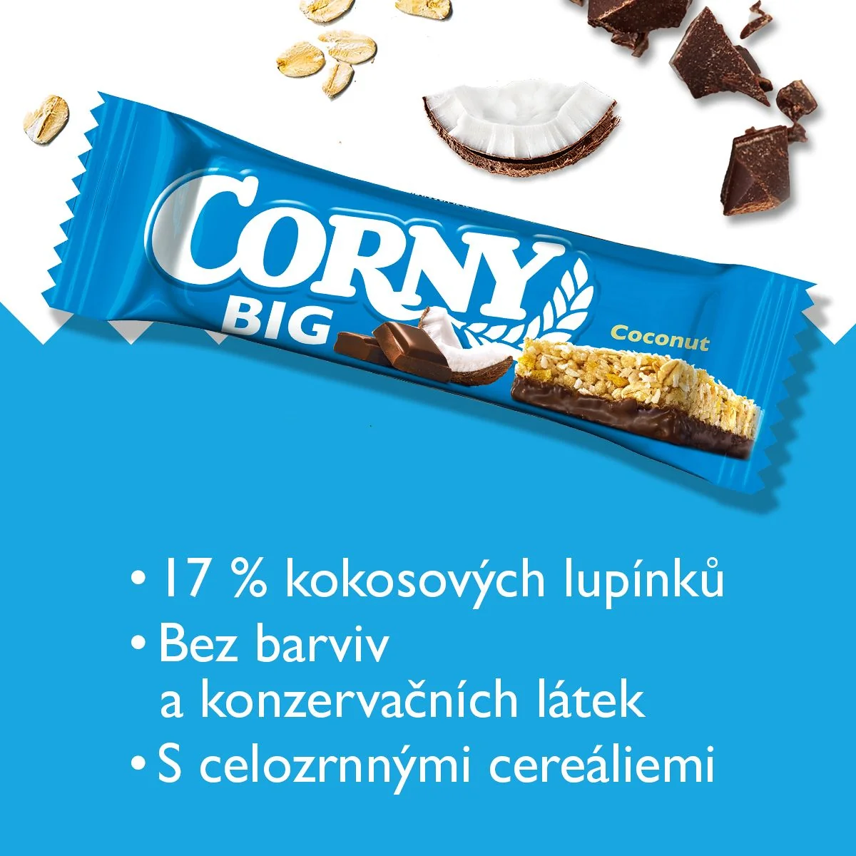 Corny BIG kokos v mléčné čokoládě müsli tyčinka 50 g