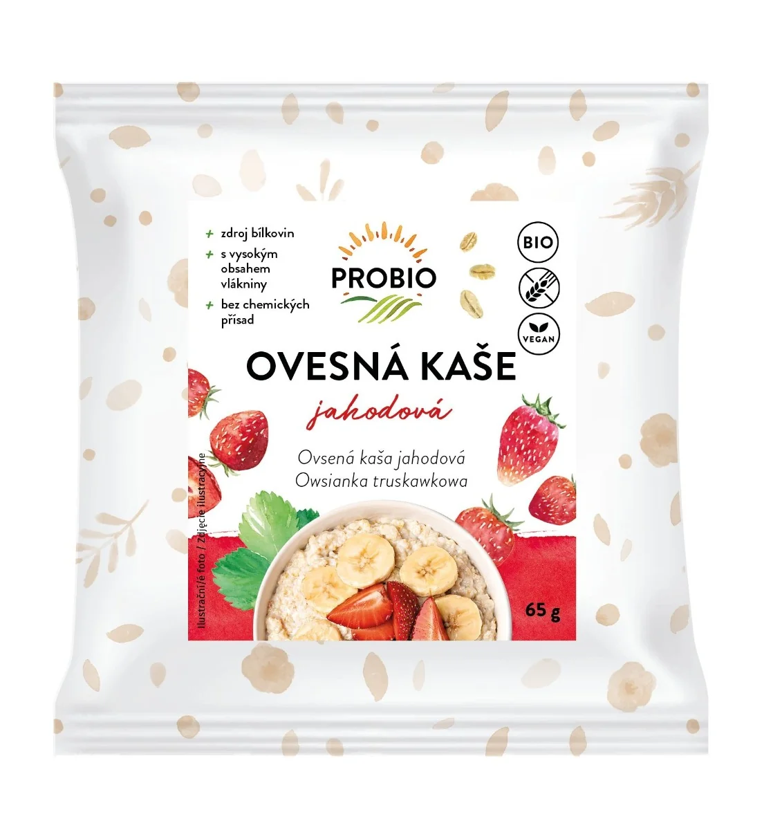 PROBIO Kaše ovesná jahodová bezlepková BIO 65 g