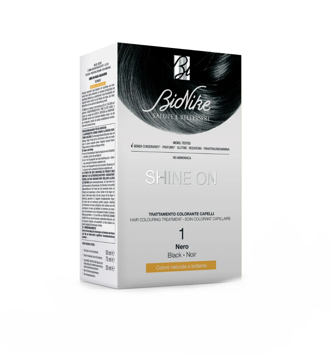 Bionike Shine on hair colouring treatment black barva na vlasy 75 ml černá