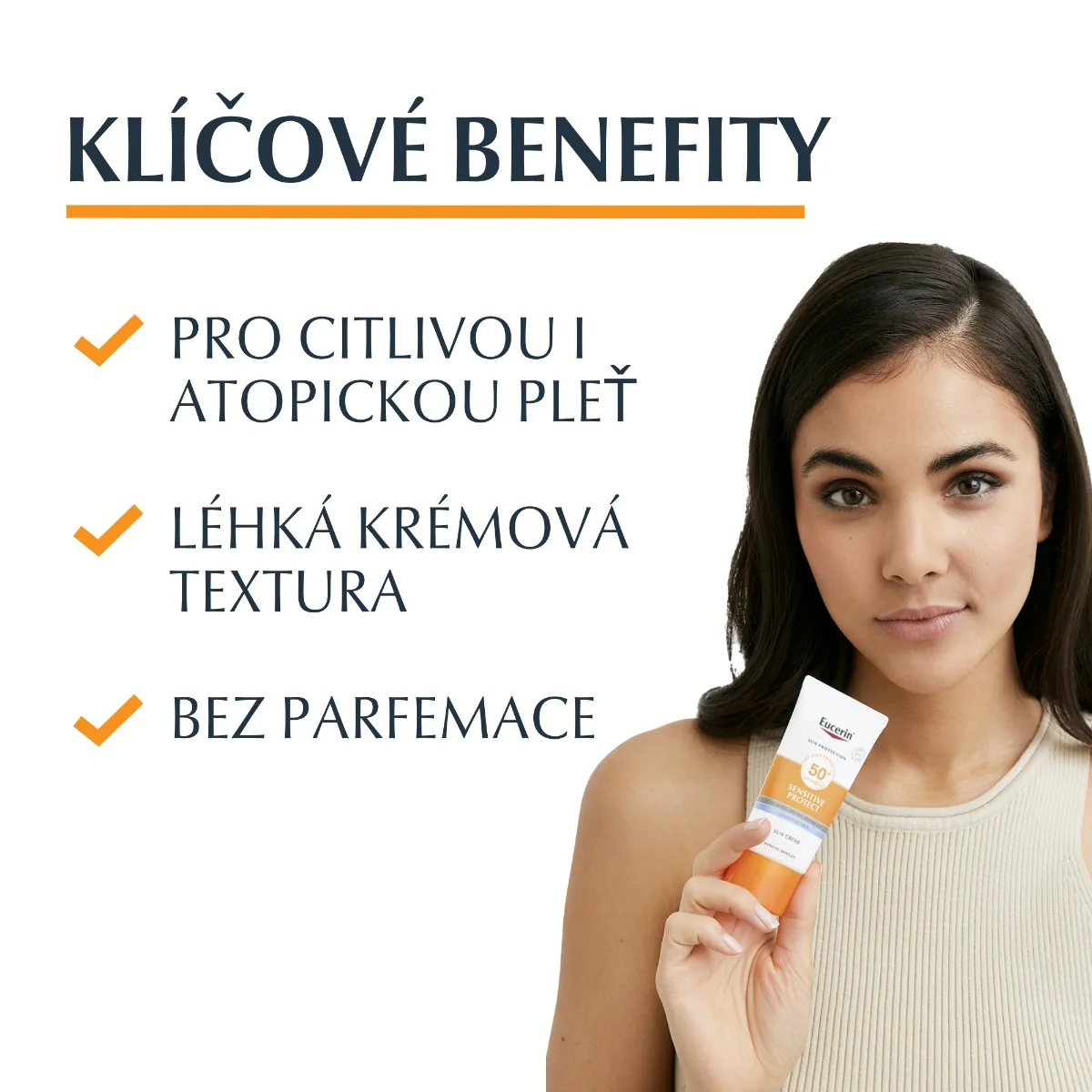 Eucerin SUN Sensitive Protect SPF50+ vysoce ochranný krém na obličej 50 ml