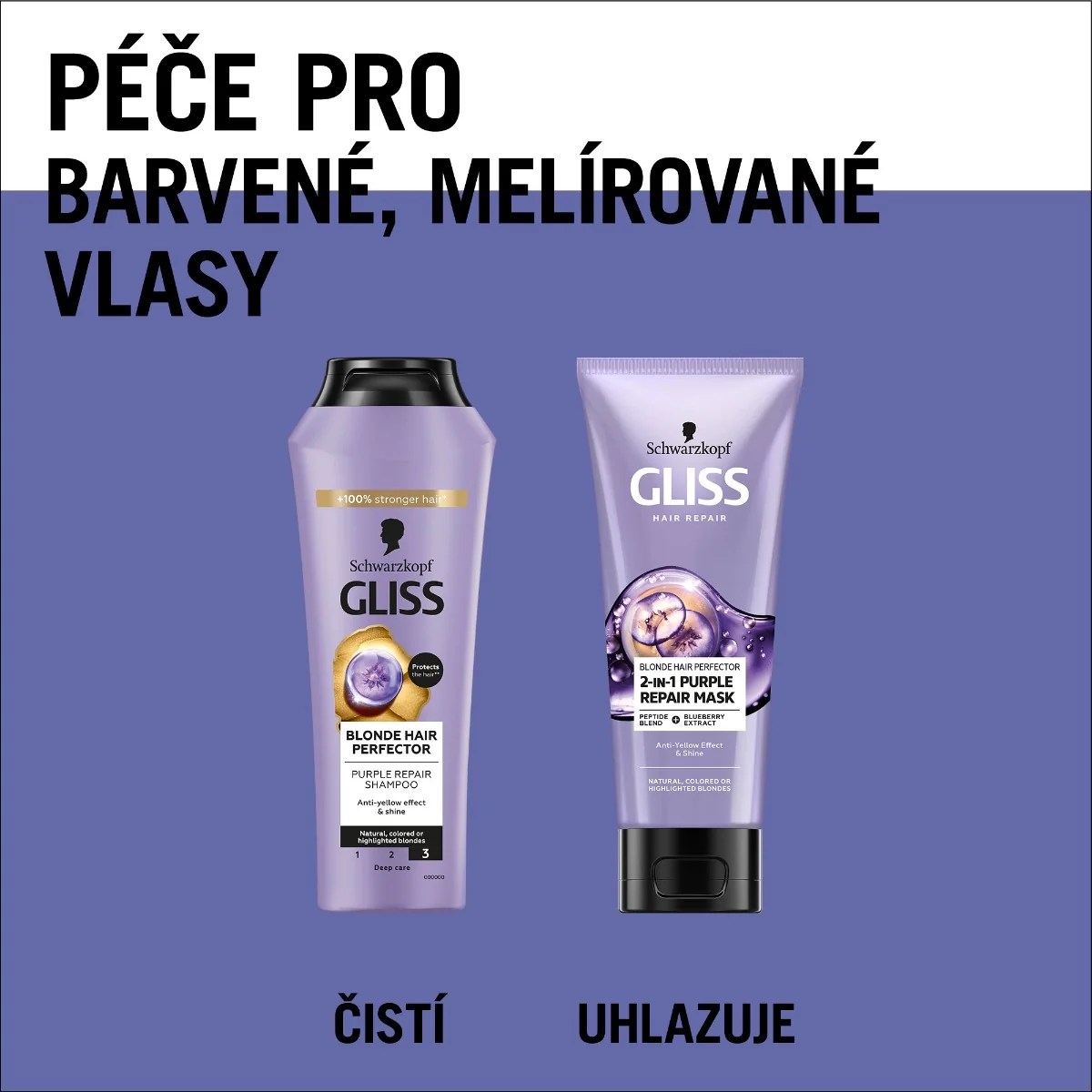 Gliss Blonde Perfector fialový šampon 250 ml