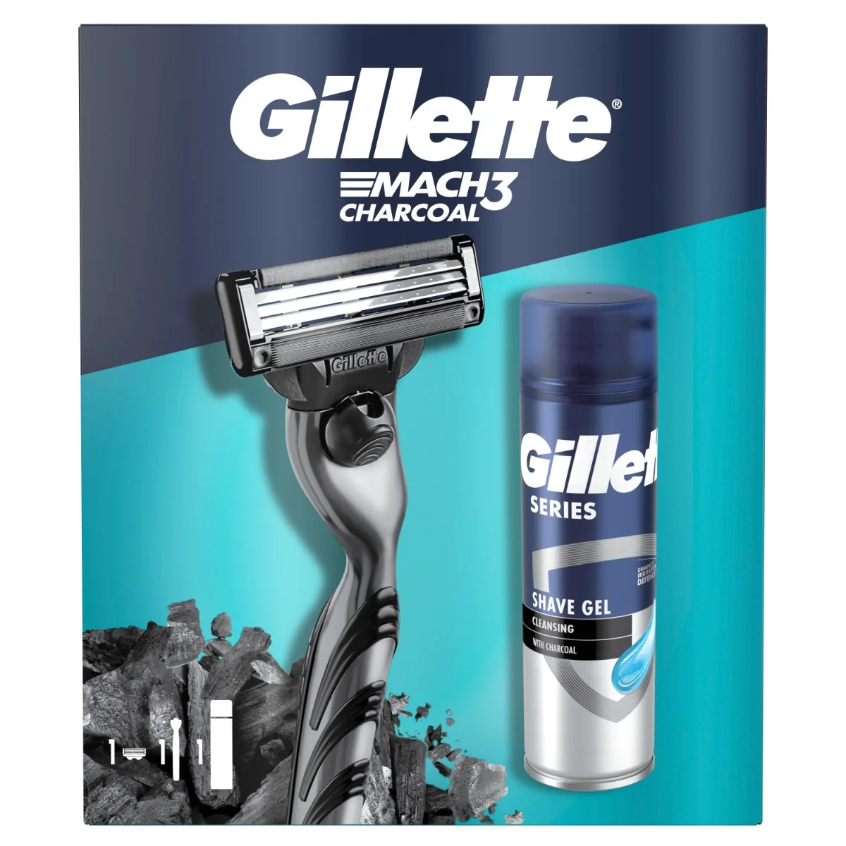 Gillette Mach 3 Charcoal dárková sada