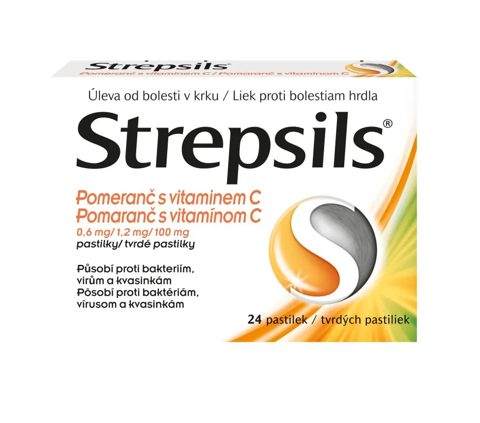 Strepsils Pomeranč s vitaminem C 24 pastilek