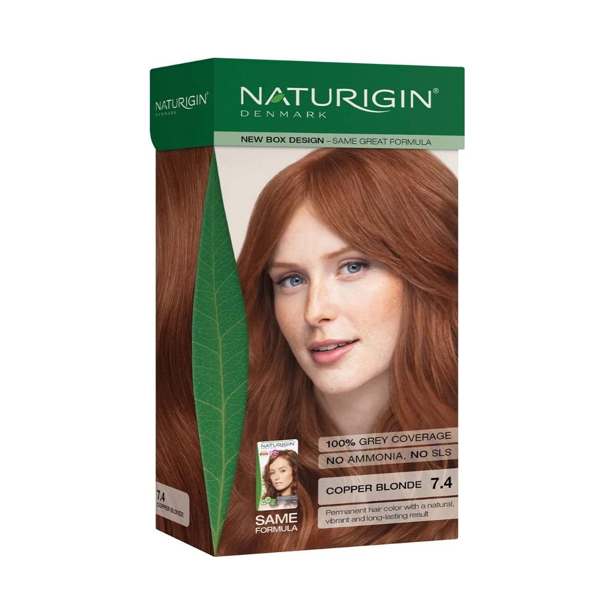 NATURIGIN Organic Based 100% Permanent Hair Colours Copper Blonde 7.4 barva na vlasy 115 ml