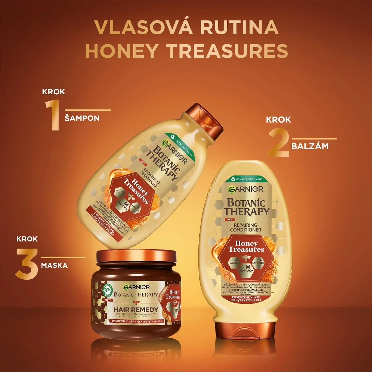 Garnier Botanic Therapy Honey Treasures šampon na poškozené vlasy 250 ml