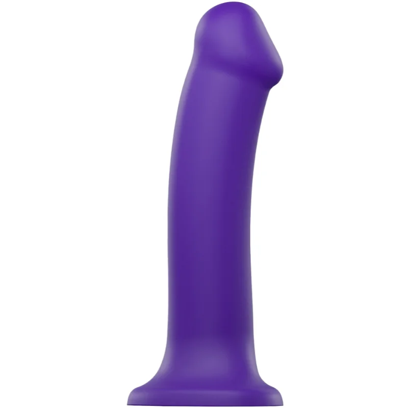 Strap-on-me Ohebné dildo z dvojitého silikonu (20 cm), fialové