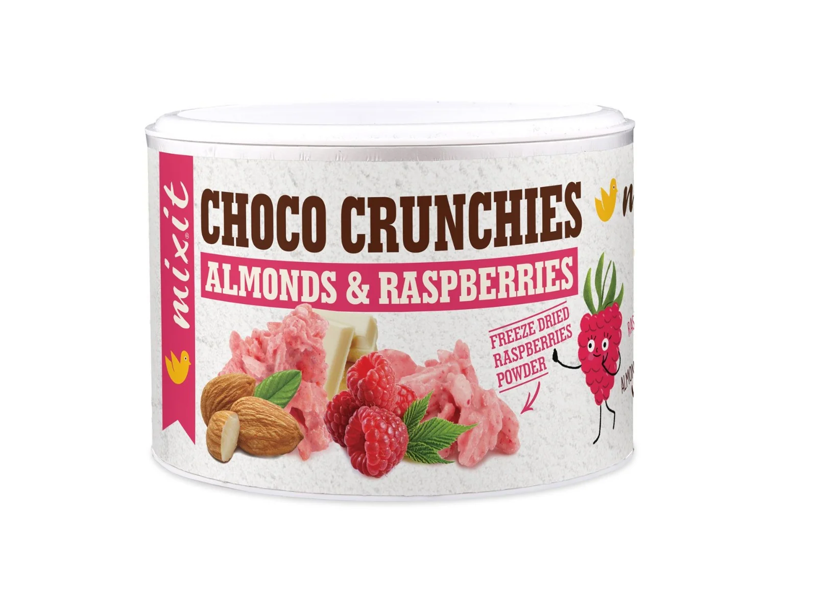 Mixit Crunchies Malinové čokohrudky s mandlemi 140 g