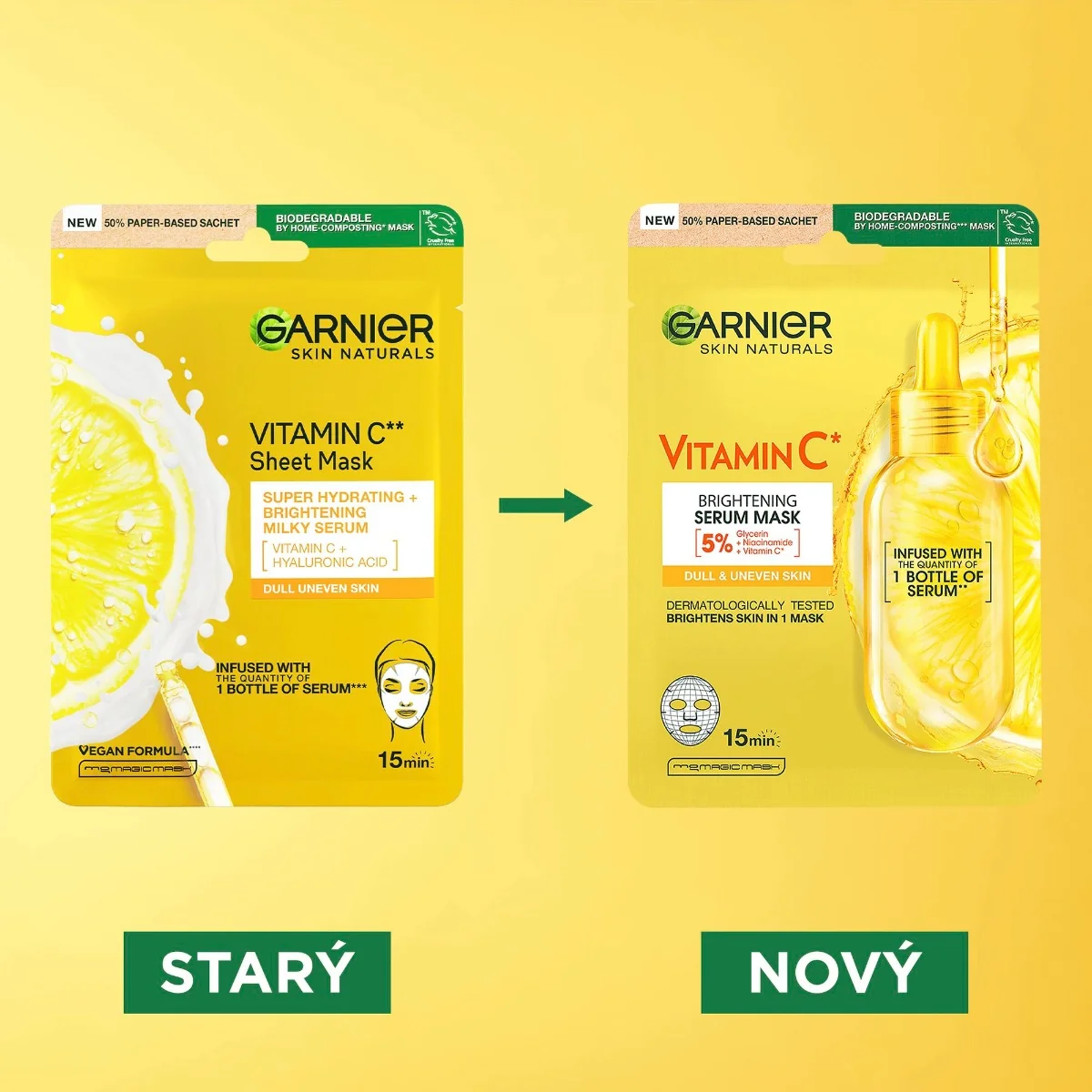 Garnier Skin Naturals Rozjasňující textilní maska s vitamínem C 28 g