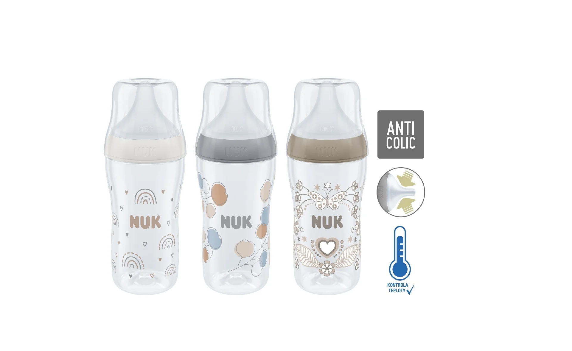 NUK Perfect Match Láhev mix barev 3m+ 260 ml 1 ks