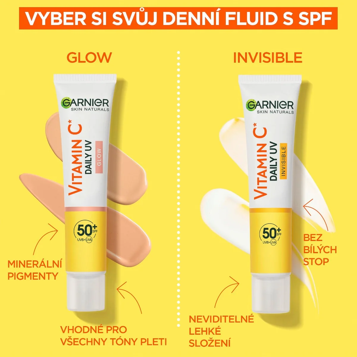 Garnier Skin Naturals Vitamin C Denní UV fluid 50+ Invisible 40 ml