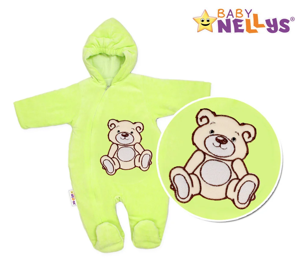 Baby Nellys Kombinézka/overálek Teddy Bear, velikost: 74 - zelená