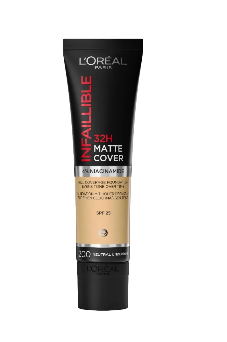 Loréal Paris Infaillible 32H Matte Cover odstín 200 Golden Sand dlouhotrvající make-up 30 ml