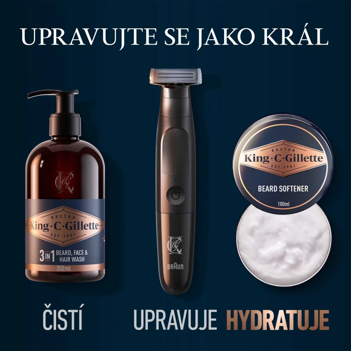 Gillette King C. Perfect Beard Regimen Kit dárková sada