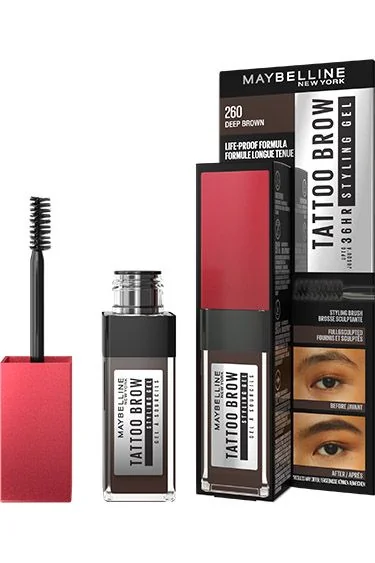 Maybelline Tattoo Brow 36H Styling Gel odstín 260 Deep Brown gel na obočí 6 ml