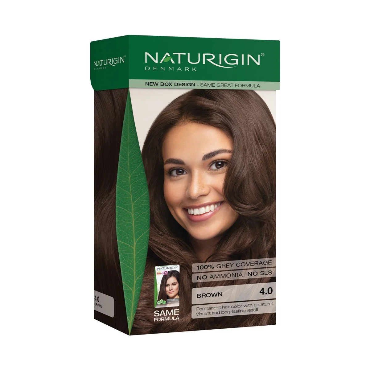 NATURIGIN Organic Based 100% Permanent Hair Colours Brown 4.0 barva na vlasy 115 ml