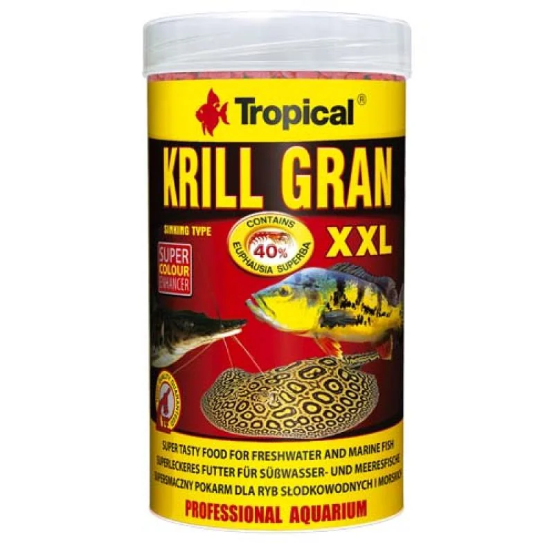 Tropical Krill Gran XXL 250ml/125g mnohosložkové vybarvující krmivo ve formě potáp? 