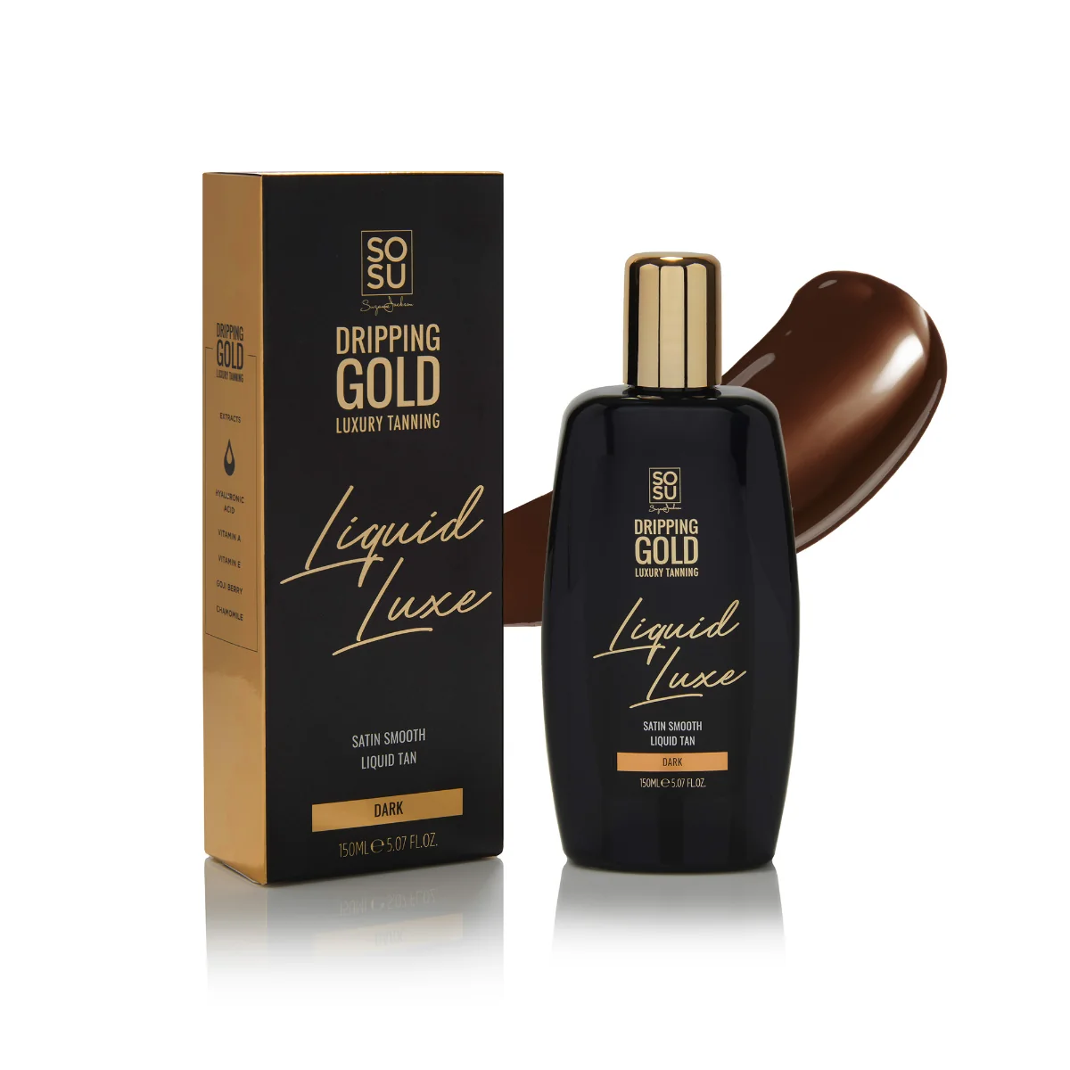 SOSU Dripping Gold Liquid Luxe samoopalovací voda dark 150 ml