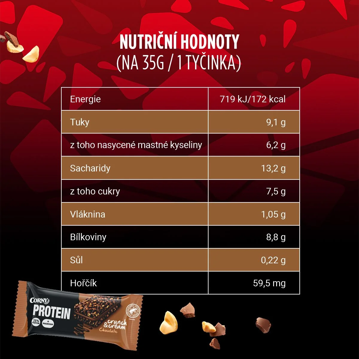 Corny Protein Crunch & Cream čokoláda 35 g